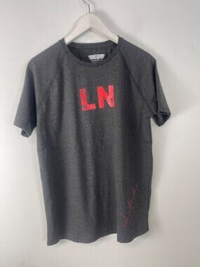 Leif Nelson Shirt Mens Medium Tee Gym Gray Short Sleeve Respect Yourself N336